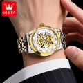 OLEVS 9901 Fashion Men's Watches Stainless Steel Hollow Out Mechanical Watch for Man Original Brand Automatic Movement Business.