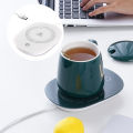 1 PCS Electric Heated Coffee Mug Heating Coaster for Home Office Milk Tea Water Heating Mat Smart Thermostatic Warmer Pad. 