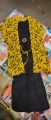 3pc Printed Coat Style Dress for Women and Girls, Stitched, Belt Flapper, High-Quality Boski Lilan Material. 