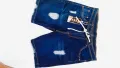 Men's light colur denim patch short. 