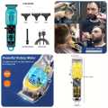FR- D - 8268 1pc Professional Transparent LCD Digital Display Electric Hair Clipper, USB Rechargeable Lithium Battery Powered, for Home Use Styling and Trimming, Haircut Tool with Multiple Attachments
(With Box)*. 