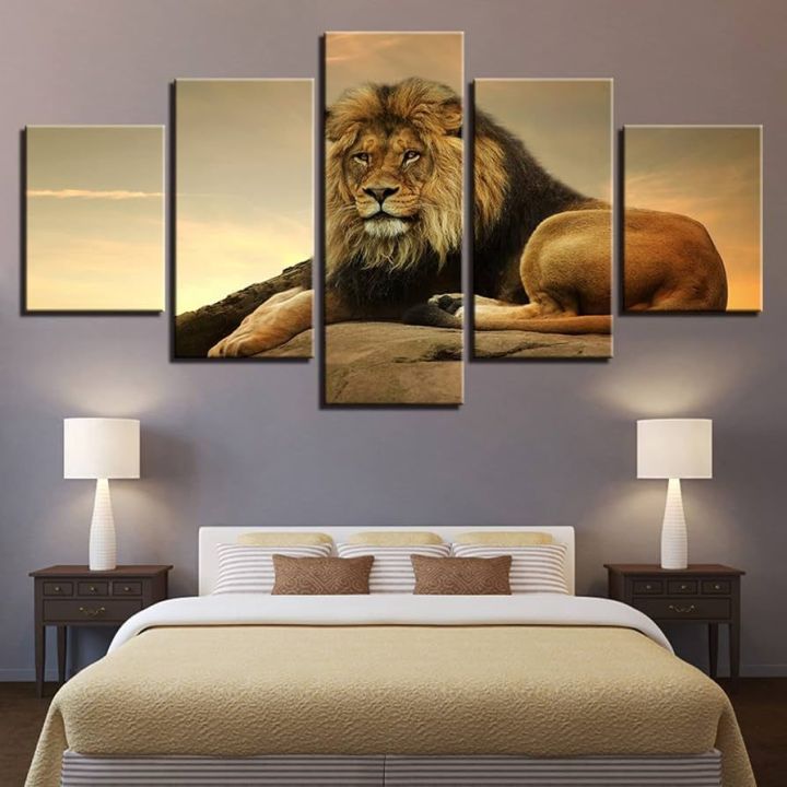 5%20Pieces%20wood%20frame%20PVC%20vinyl%20and%20Canvas%20Digitally%20Printed%20Full%20HD%20Wall%20Frame%20-%20Image%203