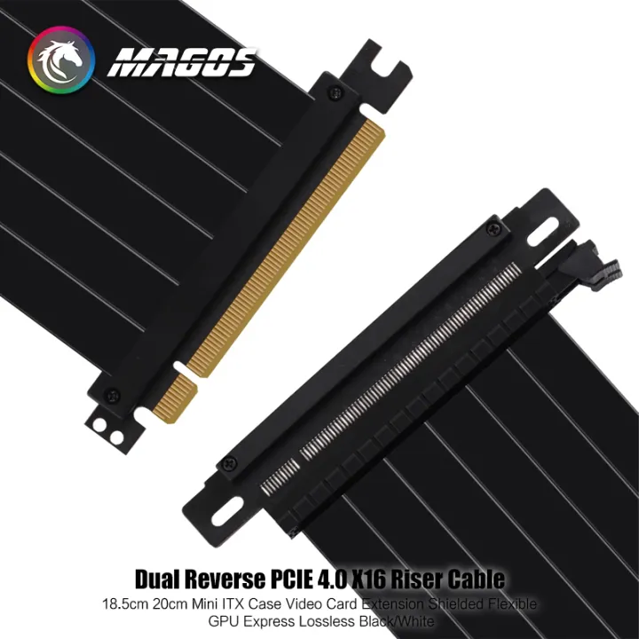 Dual%20Reverse%20PCIE%20Riser%20Cable%203.0%204.0%20X16%2018.5cm%2020cm%20for%20Mini%20ITX%20Case%20Video%20Card%20Extension%20Shielded%20Flexible%20Lossless%20-%20Image%204