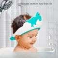 Baby Soft Rubber Waterproof Shampoo Cap Children Shampoo Artifact Baby Shampoo Cap Adjustable Ear Protectors Dinosaur Pattern. 
