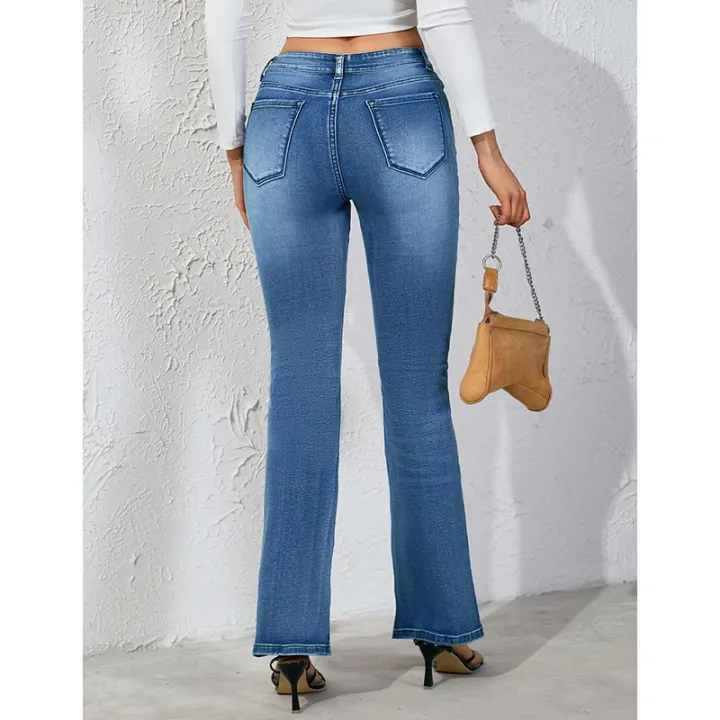 Women%20Fashion%20Slim%20Fit%20Jeans%20Hot%20Sale%20Girls%20High%20Waist%20Casual%20Denim%20Trousers%20Lady%20Classic%20Stretch%20Thin%20Bell%20Bottom%20Pants%20-%20Image%204