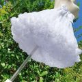 Lowest Pirce Womens 2-Layered Pleated Tulle Petticoat White Black Tutu Puffy Party Cosplay Skirt Lolita Cosplay Bridal Crinoline. 