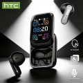 HTC NE48 Slider Headphones Wireless with a Colorful HD Display Touch Control In-Ear Bluetooth Earphones AI Translation Earbuds.