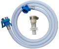Fully Automatic Top Load Washing Machine Inlet Hose Pipe With Two Type Tap Adapters (1.5m). 