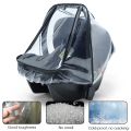 Baby Safety Seat Rain Cover Transparent EVA Baby Stroller Carriage Rain Cover Dust Cover Double Zipper Baby Stroller Accessories. 