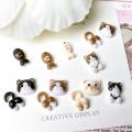 20Pcs Cartoon Cute Cat Head Butt Nail Art Charms Luminous Painting Small Fish Cat Resin Nail Decorations for DIY Hairpin Nails.