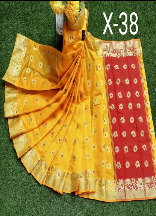 Baby Katan Shari - Child Katan - Baccader Katan Saree Sisuder Tat Shari - Special Occasion Share - Tangail Katan Share - Gift Saree - Paka Rong - Festival Sarees - Holud er Sharees - 9 Hat Sari