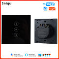 Tuya Wifi Smart Curtain Switch Wifi Touch Dimmer Light Switch for Lights Work Smart Life With Alexa Voice Control. 