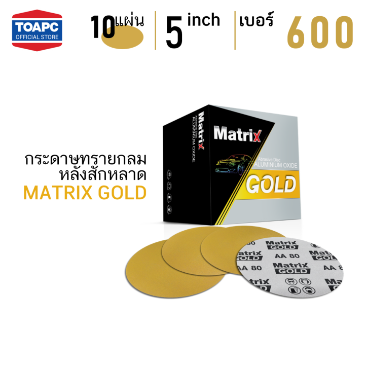 Sandpaper, Grit Size 600, Round Sandpaper with Felt Backing. Matrix Gold Round Sandpaper with Felt Backing, Size 5 Inches (125 mm), Quantity 10 Sheets.