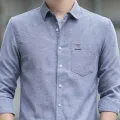 New Four Seasons Men's Shirt Long Sleeve Black Blue White Cotton General T Shirt Youth Business Men Oxford Long Sleeve Shirt. 
