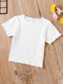 Lettuce short sleeve crop top Rib fabric. 