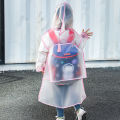 Fashion Children Transparent Eva Plastic Girls Boys Raincoat Travel Waterproof Rainwear Kids Can Hold Backpack Rain Coat.