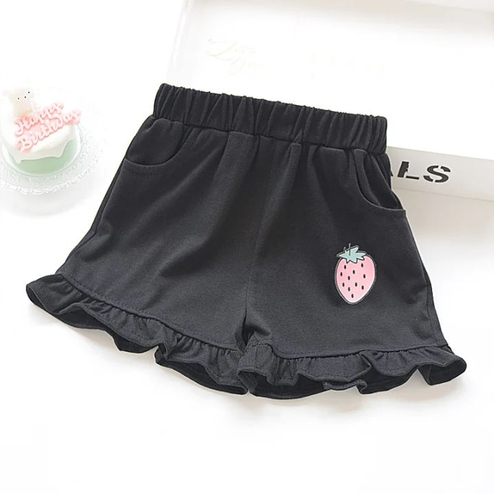 Kids%20Shorts%20Strawberry%20Printed%20Lace%20Baby%20Shorts%20Toddler%20Summer%20Clothes%20for%20Girls%202%20To%207%20Years%20Kids%20Shorts%20-%20Image%205
