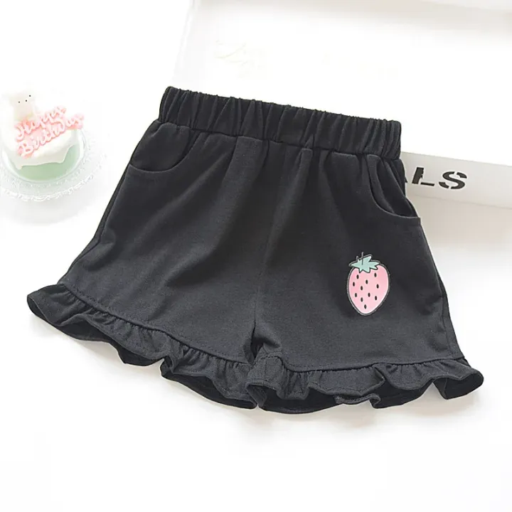 Kids%20Shorts%20Strawberry%20Printed%20Lace%20Baby%20Shorts%20Toddler%20Summer%20Clothes%20for%20Girls%202%20To%207%20Years%20Kids%20Shorts%20-%20Image%205