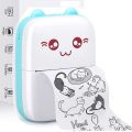 Mini Printer Portable, Inkless Sticker printer with 8 Rolls Paper, Bluetooth Wireless mini thermal printer Compatible with iOS + Android for Journal, Memo, Photo, Print Pod Gifts for Girls Kids. 