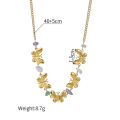 Kissmoon Trendy Charms Butterfly With Colorful Stone Stainless Steel Necklace for Women Brithday Party Necklace Jewelry. 
