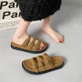 New Design Buckle Black and White Summer Slipper Sandal For Women By Chapals.np. 