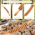 Wooden Roller Massage Stick Handheld Gear Tool 12 Wheel Rolling Tool Bendable Roller Trigger Point Made Of Pure Natural Wood.