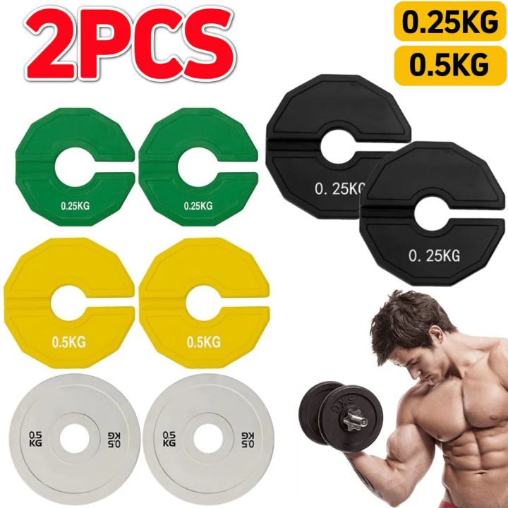 Micro Club Weight 2pcs Bumper Plates Non-Slip Gym Micro Plates 0.25/0.5KG Dumbbell ...