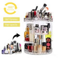 Cosmetics Organizer 360 Degree Diamond Rotatable Cosmetics Storage Box. 