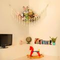 1Pc Toy Hammocks Wall Corner Hanging Storage Net Organizer Woven Kids Stuffed Mesh Hammock Baby Animal Rope Hammock Bag Cotton. 