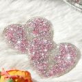Reusable Silicone Nipple Covers Pink Heart Rhinestone Pasties Self-Adhesive Invisible Breast Petals Bra for Rave Festival Party.