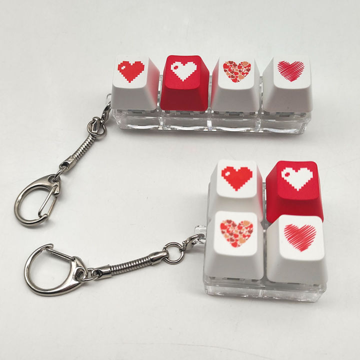 1pc Keychain For Girls Decompression Toy Finger Keyboard Toy Key Chain For Women Party Mechanical Keyboard Shaft Tester