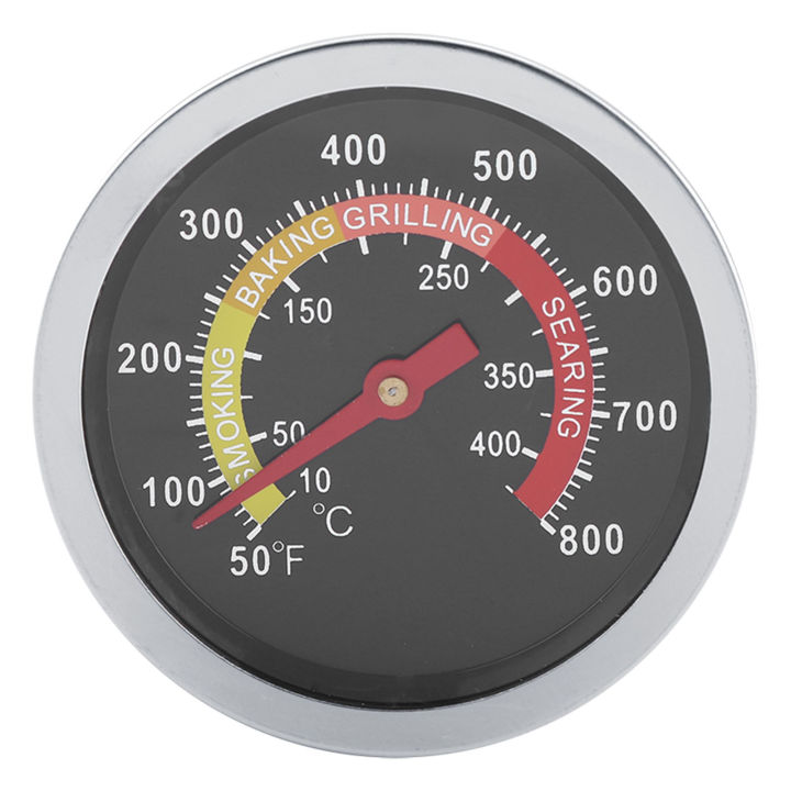 50~800°F Stainless Steel Barbecue Thermometer Tempered Glass Surface Long Life For Outdoor Camping Barbecue Essential Tools