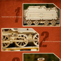 Locomotive 3D Car Wooden Puzzle Scale Model,DIY Model Kit, Handcraft ,Home Decoration,Mechanical Model Kit, Building Toy. 