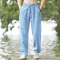 New Men's Beach Pants Joggers Fashion Cotton Linen Sweatpants Casual Pants Hawaiian Vacation Loose Spring/Summer Long M-4XL.
