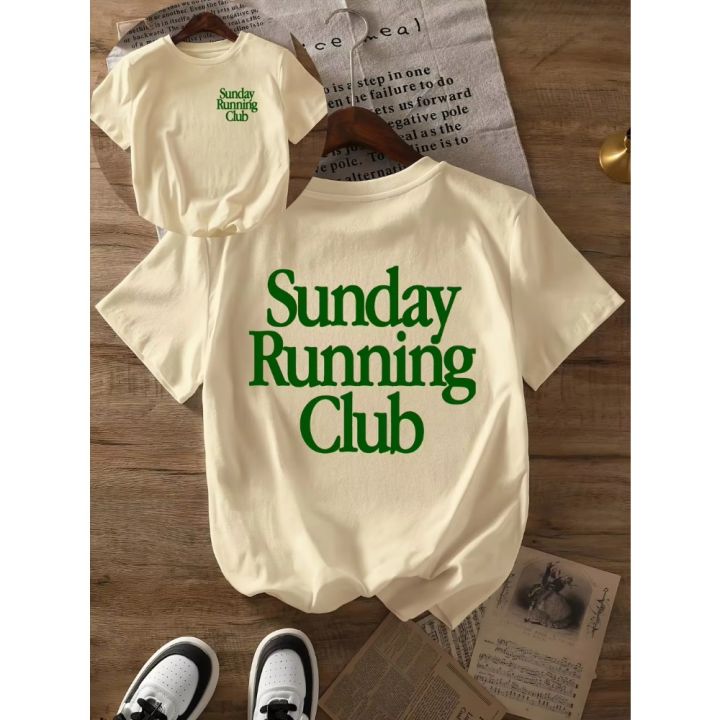 Sunday%20Running%20Club%20Print%20Summer%20T-Shirt%20Pure%20Breathable%20Tee%20Sporty%20&%20Casual%20Top%20Jogging%20Daily%20Wear%20Women%20Casual%20Tee%20Personality%20-%20Image%203