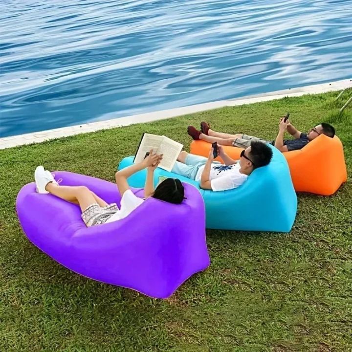 Inflatable Sofa Cushion Camping Air Tent Bed Sleeping Bag Lazy Beach