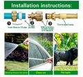 Brass Heavy Duty Hose Nozzle, High Pressure Hose Nozzle Heavy Duty, Adjustable Twist Pressure Sprayer (Nozzle). 