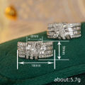 Huitan Modern Fashion Design Women's Hoop Earrings Luxury Cubic Zirconia Statement Female Earrings for Wedding Party Jewelry.