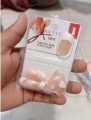 24pcs of fake nails with glue DIY Art design acrylic french nail girls nails pink peach transparent nails nakli nails. 