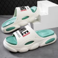 Men Thick Sole Summer Beach Slides Bathroom Anti Slip Slipper Soft Sandals Simplicity Ultra Light Letter Shoes Men Slippers. 