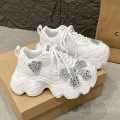 Ladies Thick Sole Sneakers – Trendy High Platform Casual Shoes. 