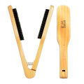 Pro Hairdressing Straightener Hairbrush Nylon Hair Straightening Double Brushes V Shape Comb Clamp Styling Tools DIY.