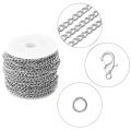 5 Meter Silver Chain With 12 Lobsters and 24 Jumprings For DIY Jewellery Making.. 