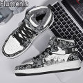 Men's High Top Winter Sports Shoes, Fashionable Men's Designer Sports Shoes, Anti Slip Cotton Wool Warm Shoes. 