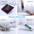 Metal Portable Foldable Laptop Stand Adjustable Notebook Holder Aluminum Support For Macbook Pro Air Computer Tablet Base Desk. 