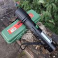B-MAX Rechargeable Dual Light Metal Body 6 Modes Telescopic Zoomable Torchlight.