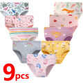 1/3/6/9 Pcs Children's Girls Panties 100% Cotton Soft Pretty Cartoon Unicorn Print Underwear For Girls Undies Boxer Breathable. 