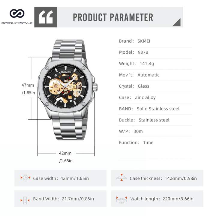 Skmei%209378%20Men%E2%80%99s%20Mechanical%20Wrist%20Watch%20Solid%20Stainless%20Steel%20Strap%20Automatic%20Minimalist%20Design%205mm%20Thick%20Luxury%20-%20Image%206