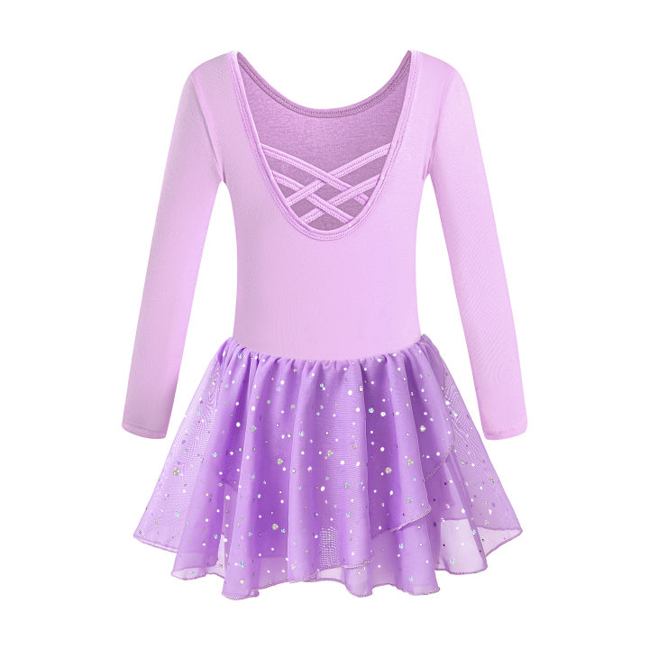 Girls%20Ballet%20Leotards%20for%20Dance%20Camisole%20Dress%20Hollow%20Crisscross%20Back,Shiny%20Skirt%20-%20Image%203