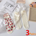 3Pairs/Lot Baby Girls Knee High Socks Long Soft Lace Stuff Princess Sock Ruffle Cute Girl Socks For 3-12Years Kids. 